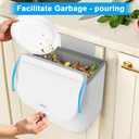 Naisu 3 Pack 1.12 Gallon Kitchen Garbage Bin for Counter Top or Under Sink, Stick on the WallHanging Small Trash Can with lid for Cupboard/Bathroom/Bedroom/Office(White)