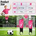 Soccer Shin Guards and Socks Kids Youth Lightweight Soccers Pads Defender with Ankle Protection Ski Shin Guards Football Equipment for Age 4-14 Toddler Boy Girl (Medium, Rose Red)
