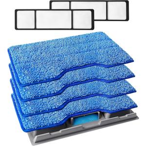KEEPOW Reusable Mop Pads Refills Compatible with Shark VACMOP VM252 VM200 VM401 VM180 VM252GN VC205 VM250 Cordless Hard Floor Vacuum Mop, VMP30 Compatible with VACMOP Replacement Pads, 4+2+1 Pack