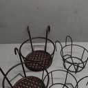 4 Pack Round Hanging Railing Planters, Metal Hanging Plant Holder Flower Pot Holder Iron Art Hanging Baskets Fence Planters for Balcony Garden Patio Indoor and Outdoor Plants (Bronze+Black)
