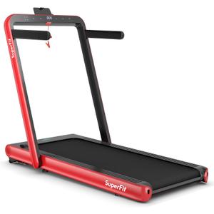 SuperFit 4.75HP 2 In 1 Folding Treadmill W/Remote APP Control Red