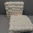 Wenqik 2 Pcs Knot Pillow Soft Throw Pillow Home Decoration Cushion Square Office Knotted Plush Throw Cushion for Living Room Bedroom Sofa Couch Living Room Decor, 12'' x 13''(Ivory)