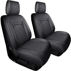 Aierxuan Jeep Wrangler JK JL Front Seat Covers Custom Fit 2/4 Door 2007-2025 Unlimited Rubicon 392 Sahara Willys Sport High Altitude Truck Pickup Waterproof Leather(2 PCS Front/Black1)