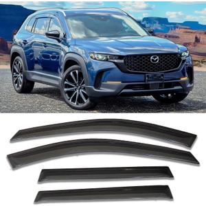 Side Car Window Visors Wind Deflectors Compatible with Mazda CX-50 2023-2024, CX50 Window Vent Guard Shade Sun Rain Guards SUV Accessories 4PC-Set Smoke Tinted