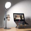 Desk Ring Light with Stand for Computer, 30 Modes Video Conference Lighting | Adjustable Desk Light for Video Recording, Zoom Lighting for Computer, Webcam, Podcast, Calls, Home Office, CRI 97.8
