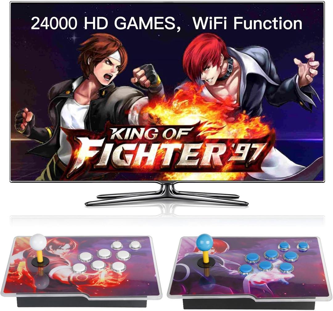 FVBADE[24000 in 1] W88 pro Pandora Box Arcade Game Console WiFi Function to Add Games Compatible PC & Projector & TV ,3D Games 4 Player Category Favorite List Save/Search/Hide/Pause/Delete (Separate)
