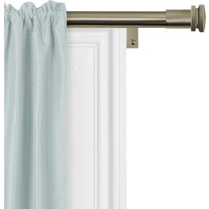 Zenna Home Curtain Rods for Windows 48 to 120 Inches, Adjustable Decorative Drapery Rod, Easy Install Window Curtain Rod, Perfect Leveling, No Measuring, 1-Inch Diameter, Cap Finials, Antique Brass
