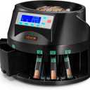 VEVOR USD Coin Counter Sorter and Wrapper Machine for 5 Coin Denominations, 13.8x12.8x10.6in