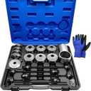 40Pcs Pull and Press Sleeve Kit, Bushing Press Kit for Most Engine Cars Vehicles, Universal Seal Bearing Bushing Removal Installation Tool Kit 4 Pulling Spindles with Nuts Case