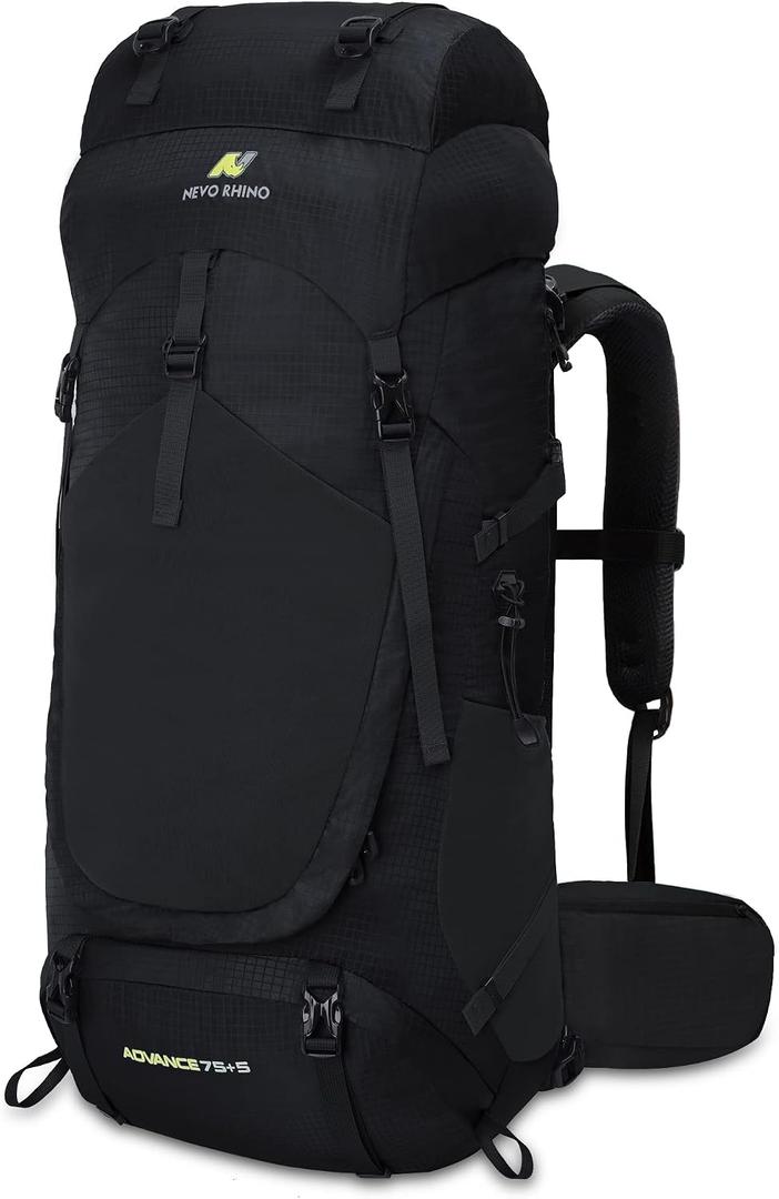 N NEVO RHINO Internal Frame Hiking Backpack 80L, Mountain Climbing Camping Backpack Daypack Waterproof Rain Cover | Mountain Climbing, Camping Backpack, Daypack, Waterproof, Rain Cover