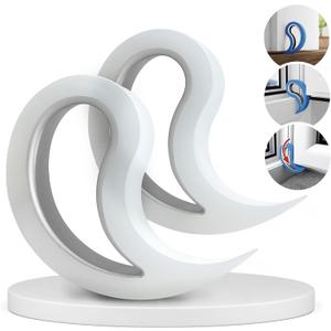 Stoppy Door and Window Stopper, Multi-Functional Wedge, Convenient Door Hook, Window Clamp, Keep Doors and Windows Open with Ease, Home and Office Accessory, (Transparent, 2 Pack)