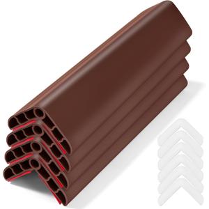 Wall Corner Edge Protector 4 Pack,1.57x1.57x23.62x0.28 inch Soft Baby Proof Corner Guards for Sharp Edges, Self-Adhesive Corner Protectors for Home, Kindergarten,Thickness-7mm(0.28 in) (Coffee)