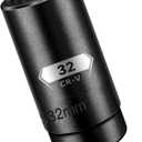 BLACKROBOT 32 mm 12-Point Deep Impact Socket, 1/2 Inch Drive, Metric, Cr-V Steel With Black Manganese Phosphate Coating