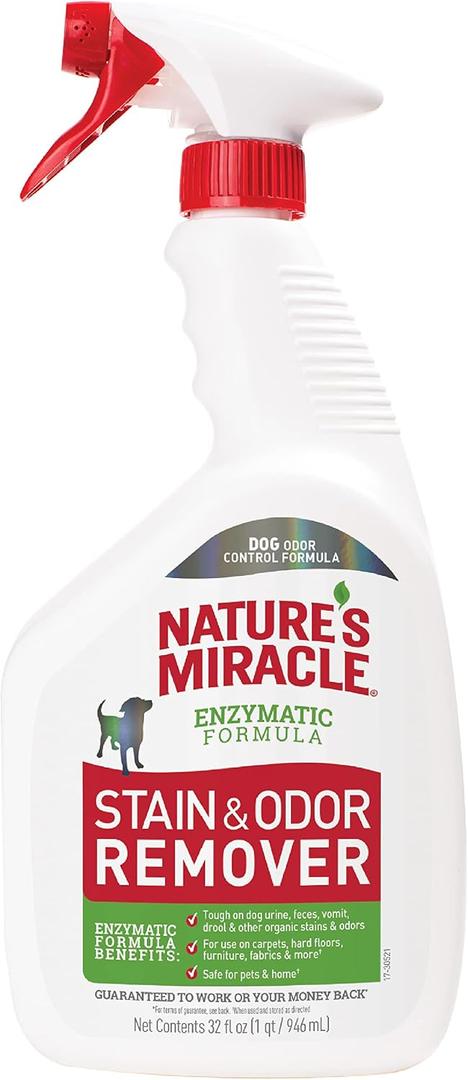 Natures Miracle Stain and Odor Remover Dog, 32 Ounces, Everyday Mess Enzymatic Odor Control Formula