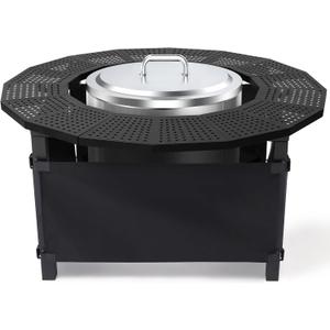 40 in Fire Pit Surround Tabletop and Fire Pit Lid for Solo Stove Bonfire 19.5" Wood Burning, Powder-Coated Steel Tabletop for Solo Stove Bonfire Accessories, 24 in Inner, Fits Most Wood Burnin 40 in Fire Pit Surround Tabletop and Fire Pit Lid for Solo Stove Bonfire 19.5" Wood Burning, Powder-Coated Steel Tabletop for Solo Stove Bonfire Accessories, 24 in Inner, Fits Most Wood Burnin