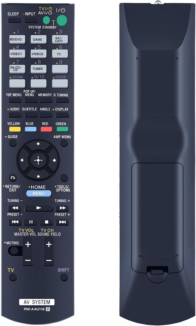 RM-AAU116 Replacement Remote Control Compatible for Sony AV Audio Receiver SS-CNP3500 SS-MSP3500 SS-SRP3500 SS-WP3500 STR-DH520 STR-DH710 STR-DH750 STR-DH830 STR-DN850 STR-K3500SW HT-DDW3500