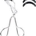 Stainless Steel Eyelash Curlers, Professional Lash Curler for Long-Lasting Lift | Gentle Eye Lash Curler for Most Eyeshapes | Stainless Steel Ergonomic Design for Natural Curl (Silver)