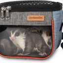 Sugar Glider Carrier Bag, Transparent Breathable Travel Bag for Hamster, Gecko,Baby Hedgehog, Transport Pouch with Breathable Mesh Top (Blue)
