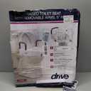 Drive Medical 2-in-1 Raised Toilet Seat with Removable Padded Arms - Elevated Bathroom Safety Support - Secure Locking Attachment - Easy Height Assistance - Durable Construction, Standard Toilets