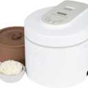AROMA Professional Rice Cooker with Purple Clay Cooking Pot, 6-Cup (Uncooked) / 12-Cup (Cooked), Healthy Grain Multicooker, Natural Ceramic, 3 Qt, White, ARC-7206P