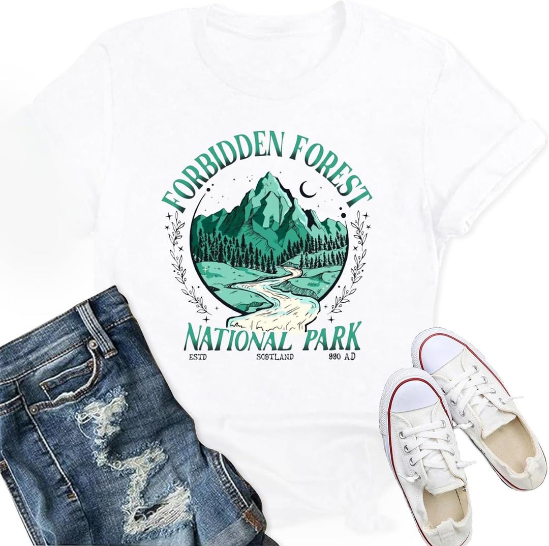 Womens Hiking Shirt Mountain Nature Hike T-Shirt National Park Casual Tshirt Camping Outdoor Tee Small