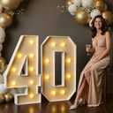 imprsv 3FT Marquee Numbers, Marquee Light Up Numbers 40th Birthday Decorations for Women Men, 40th Birthday Women Foam Board Anniversary Party Decorations Arch Kit (DIY)