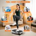ALSO GO Vibration Plate Exercise Machine, 10 Preset Modes & 200-Level Vibration Platform for Weight Loss/Lymphatic Drainage, Vibration Board with Resistance Bands for Full Body Workout