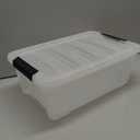 IRIS USA 13 QT Plastic Storage Box with Lid and Latches - 6 Pack - BPA-Free, Discreet Organizing Solution, Durable Nestable Stackable Containers, Secure Pull Handle - Pearl