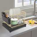 2 Tier Dish Drying Rack with Drip Tray 2 Tier Dish Drainer for Kitchen Counter