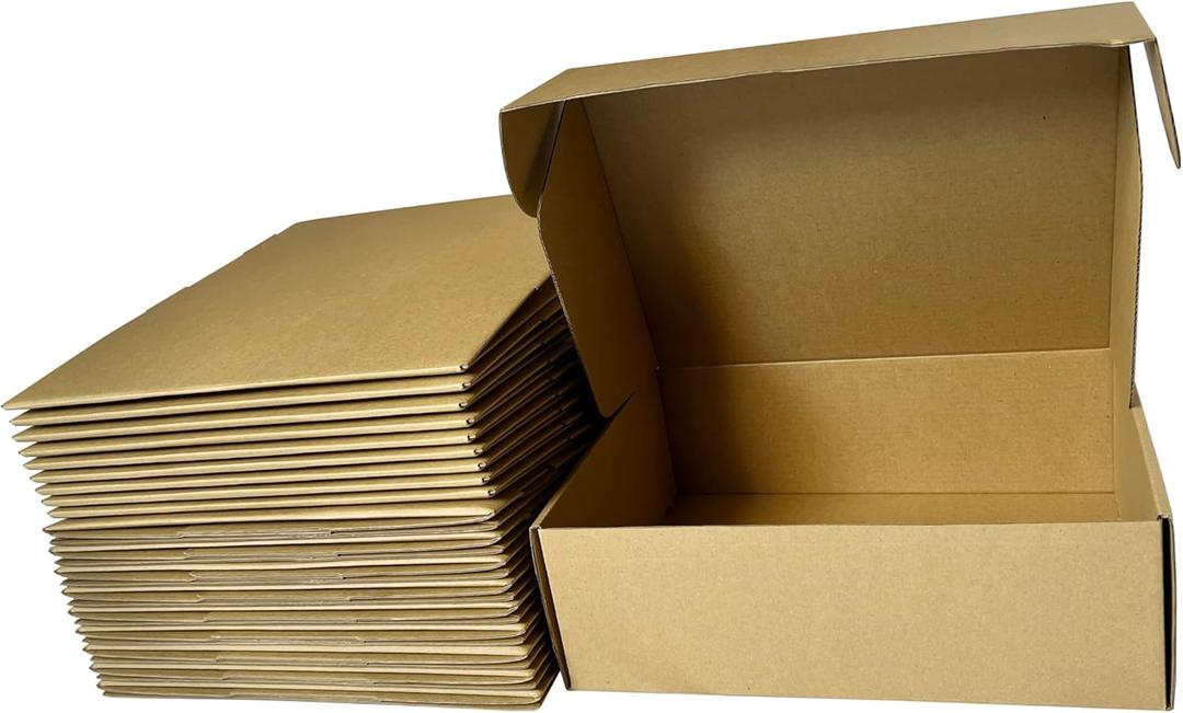 13x10x4 inches pack of 18 shipping boxes, Brown Corrugated Cardboard Mailer Box for small Business packaging supplies, packing and Wrapping Mailing Present (13104)