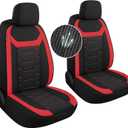 Breathable Car Seat Covers 2 Front Set, 3D Air-Mesh Seat Covers for Cars, Airbag Compatible Car Interior Covers Universal for Most Cars Sedan Truck SUV(Black/Red)