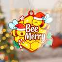 Bee Ornament, Bee Gifts, Christmas Ornaments 2025, Honeycomb Holiday Decoration, Cute Bumble Design for Tree, Unique Gift for Women, Funny Festive Ornament for Friends and Family