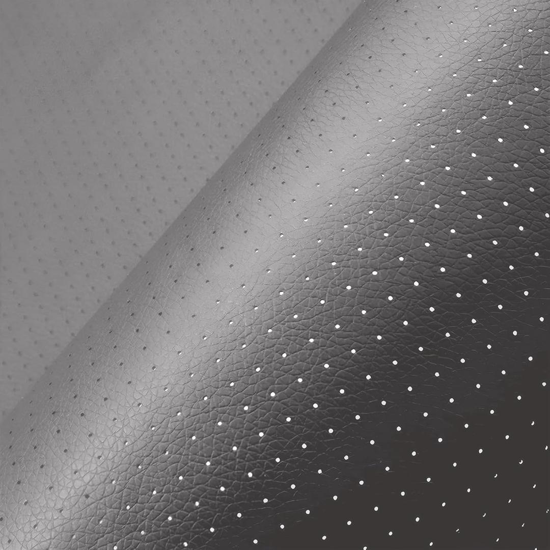 Leather Repair Patch, Breathable Perforated Self Adhesive Repair Patch, Furniture Couch Car Seats Office Chairs Sofa Repair Refurbished Faux Leather Patch (Light Gray,7.8x11.8 inch)