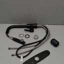 Kitchen Faucets, Kitchen Faucet with Pull Down Sprayer and Deck Plate, Stainless Steel Commercial Utility Kitchen Faucets for Sink 1-3 Hole for Bar Rv Camper Laundry Outdoor Farmhouse, Matte Black