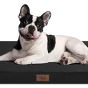 Outdoor Dog Bed for Medium Dogs, Waterproof Dog Bed for Medium Dogs Cats, Orthopedic Egg Crate Foam Pet Bed with Washable and Removable Oxford Cover, Black, 30.0"L x 20.0"W x 3.0"Th 