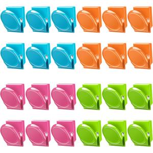 VICNOVA Magnetic Clips, 24 Pieces Magnetic Metal Chip Clips Fridge Magnets Refrigerator Whiteboard Locker Magnets Heavy Duty Clip Classroom Organization Teacher Must Haves School Supplies Accessories