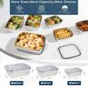 10PCS 304 Stainless Steel Food Storage Containers with Airtight Leakproof Lids, Stackable Bento Lunch Box for Meal Prep, Reusable Metal Containers, Oven/Dishwasher/Freezer Safe(31.5/21/14 Oz)