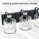 5-Light Black Bathroom Light Fixtures Over Mirror Modern Vanity Lights Crystal Wall Sconce Vintage Bathroom Lighting with Crystal Shade E26 Base for Bedroom, Living Room, Hallway