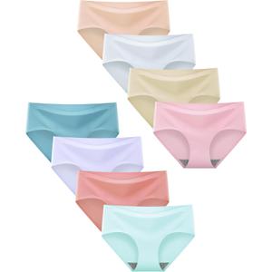 Finihen Teen Girls Underwear Seamless Big Girls Panties No Show Multipack.