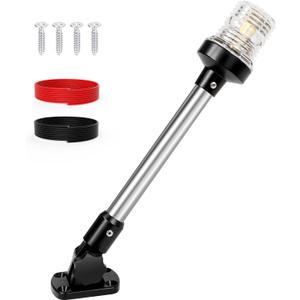 12 Inches Stern Light Boat Anchor Light LED, Marine Navigation Lgihts Waterproof IP67, 3 Nautical Mile Visibility White Fold Down Boat Lights for Pontoon, Jon Boats, Small Boats (12~24V) 12 Inches Stern Light Boat Anchor Light LED, Marine Navigation Lgihts Waterproof IP67, 3 Nautical Mile Visibility White Fold Down Boat Lights for Pontoon, Jon Boats, Small Boats (12~24V)