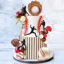 Baseball Cake Decorations Sports Theme Party Decoration Supplies Baseball Themed Happy Birthday Cake Topper Party Decorations, Design C