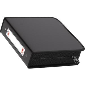 Fireproof 3 Ring Binder with Zipper, 2.5 Inch D Rings Hold up 650 Sheets of 8.5" x 11" (A4), Compatible with Clear Page Protectors, Built-in net and Pen Holder (1 Pcs, Black, 2.5")