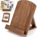 Cookbook Stand for Kitchen Counter, Solid Wood Recipe Book Holder Cook Book Stand with Adjustable Angle for Convenient Cooking, Perfect for Kitchen Countertop Decor
