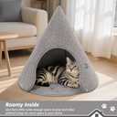 BEQHAUSE Cat Beds for Indoor Cats, Cat Cave Bed with Non-Slip Bottom, Anti-Scratch Cat House Cat Tent for Kittens and Small Dogs, Foldable Kitten Hideaway Machine Washable,22.8 * 22.8 * 20.8in, Grey