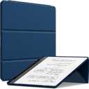 All-New Kindle Scribe Case (10.2", 2024/2022 Released), Sanyetral Premium PU Leather Dual Angle Trifold Stand Cover with Pen Holder and Auto Sleep/Wake Function, Not for TCL Remarkable -Dark Blue