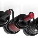 Wallniture Dijon Wine Rack for Kitchen Organization and Storage, Under Cabinet Organizer for 5 Liquor or Wine Bottles, Metal Black, 23.5x 5.5x 4.1 Inches