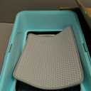 Stainless Steel Litter Box | XXL Deepened 8" Design Enclosed Box with Lid for Big Cats | High Sided, Anti-Urine Leakage | Non-Stick Bottom & Includes Litter Mat & Metal Scoop (Turquoise)