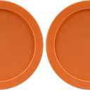 Replacement Lids fits Pyrex 4-Cup Glass Food Storage Container Bowls, 6-Inch Plastic Round Lids Covers for Pyrex 7201-PC, Airtight & Leakproof (2-Pack, Orange)