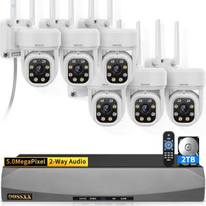 (2026 Update) 5MP PT Wireless Security Camera System with AI Human Tracking, Dual-Band 2.4G&5G WiFi, 2-Way Audio, No Monthly Fee, Outdoor Home Security Kit