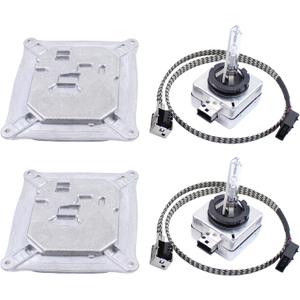 2 Set Xenon HID Headlight Ballast Module w/Harness and Bulbs for BMW X3 X5 M3 M6 335i 328i 650Ci 335d for Audi R8 TT TTS Quattro for Cadillac DTS for Mini Cooper for Jeep Cherokee
